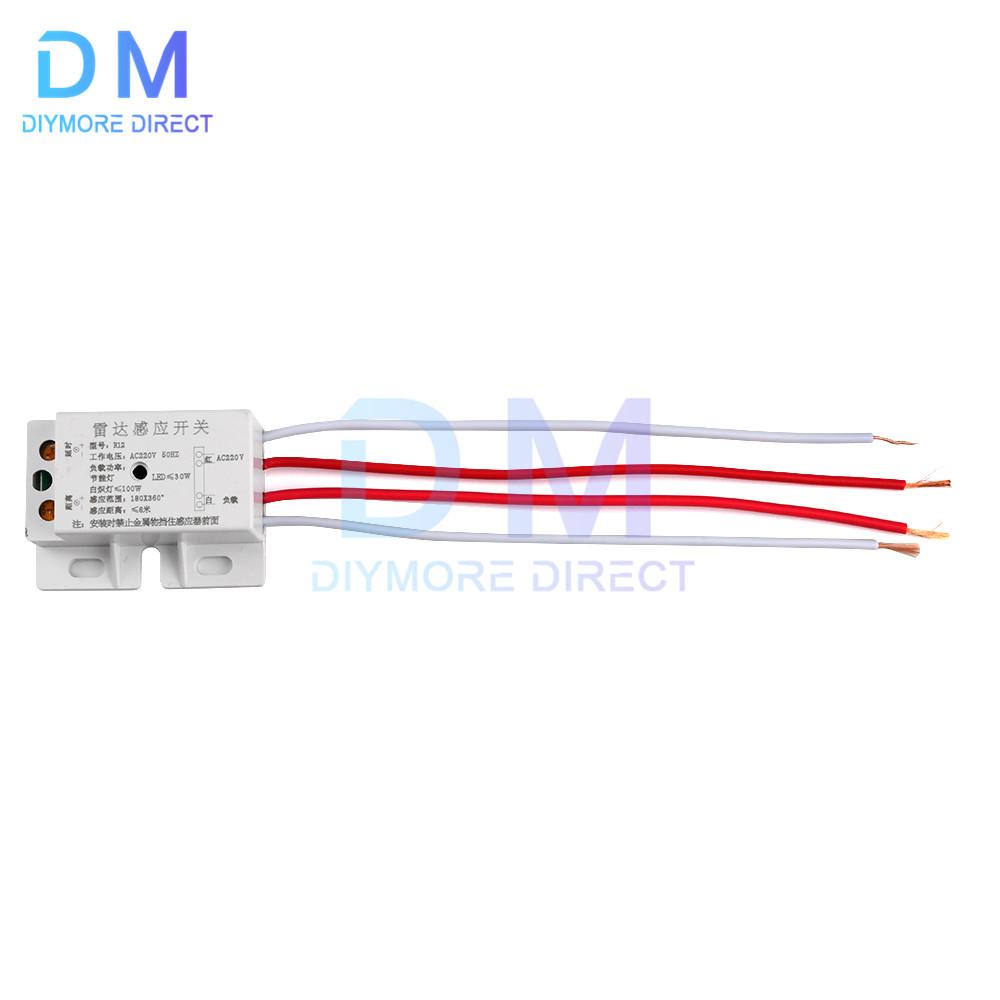 AC 220V Microwave Radar Sensor Switch Human Body Motion Induction Sensor for LED Light Sensors Switches