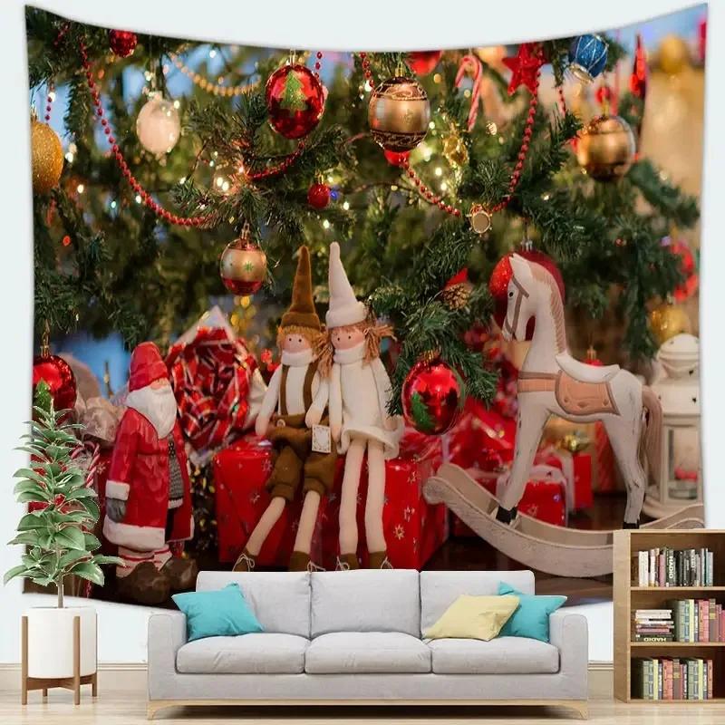Рождественская тема Гобелен Спальня Гостиная Домашнее Рождественское Украшение 100x75cm — фото 3