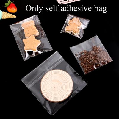 100 Piezas Suministros para Fiestas Decoración de Snacks Paquete de Dulces Sello Transparente OPP Autoadhesivas Bolsas para Galletas
