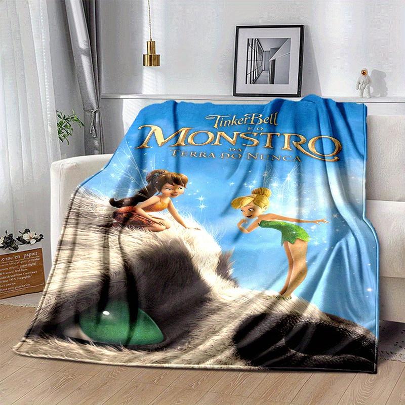 1 Stück Tinkerbell Druckdecke - Weiche Ganzjahresdecke für Büro, | Personalisierte Geschenkidee mit entzückendem Cartoon-Design