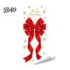 Christmas Window Clings Static Glass Sticker, Theme Bow Pattern Print, Removable Stickers Electrostatic PVC Film for Home And Store Doors Santa Claus