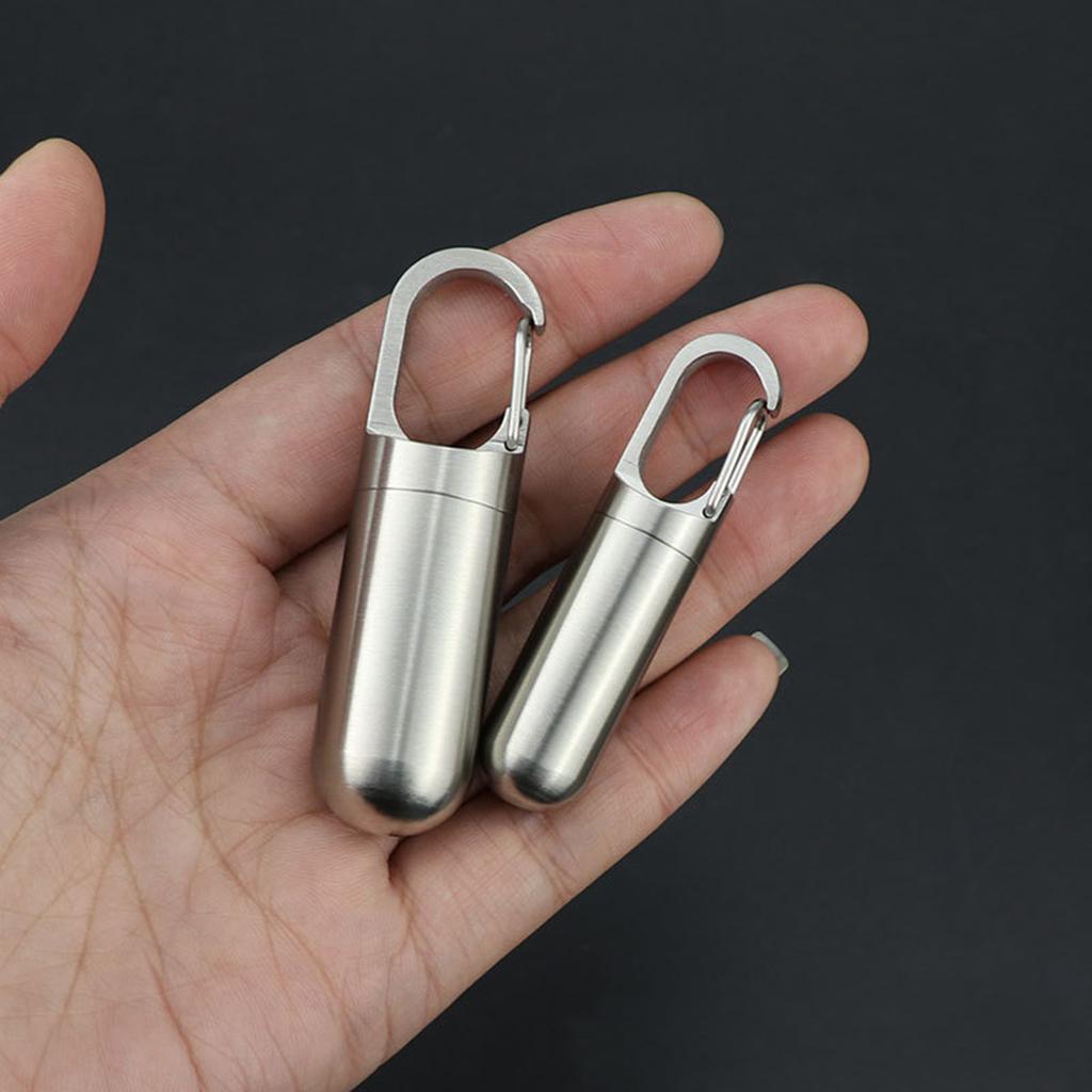 Small Pocket Box Keychain, Portable Aluminium Alloy Case Container For Purse, Holder Bottle For Outdoor