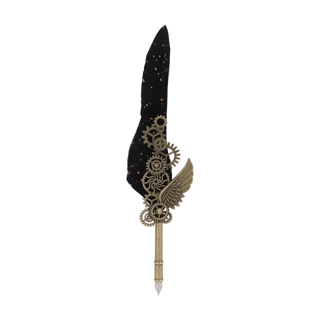Quill Pen Set Retro Elegant Exquisite Pattern Stainless Steel Nib Wear Resistant Caligraphy Pen Kit