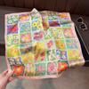 Vintage French Style Oil Painting Flower Silk Scarf Elegant Women Neck Scarf