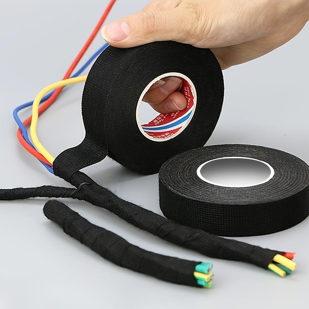 1 Roll Heat-Resistant Self-Adhesive Hook-and-Loop Fastener Tape for Car Wire Harness Organization Protection No Power Needed Black Adhesive