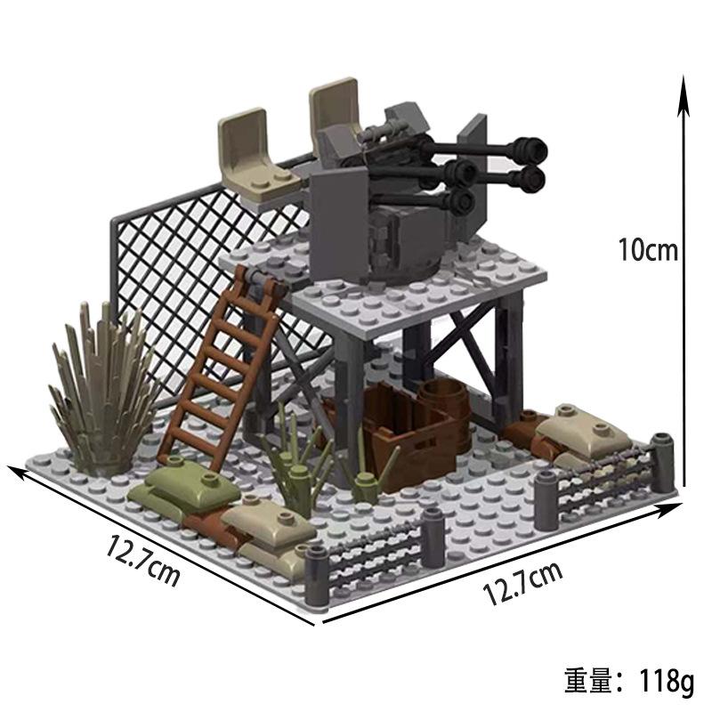 Bricks Toys Model Military Army War DIY Military WW2 Soldiers World 2 Base Observation Tower Assemble Building Blocks Children's