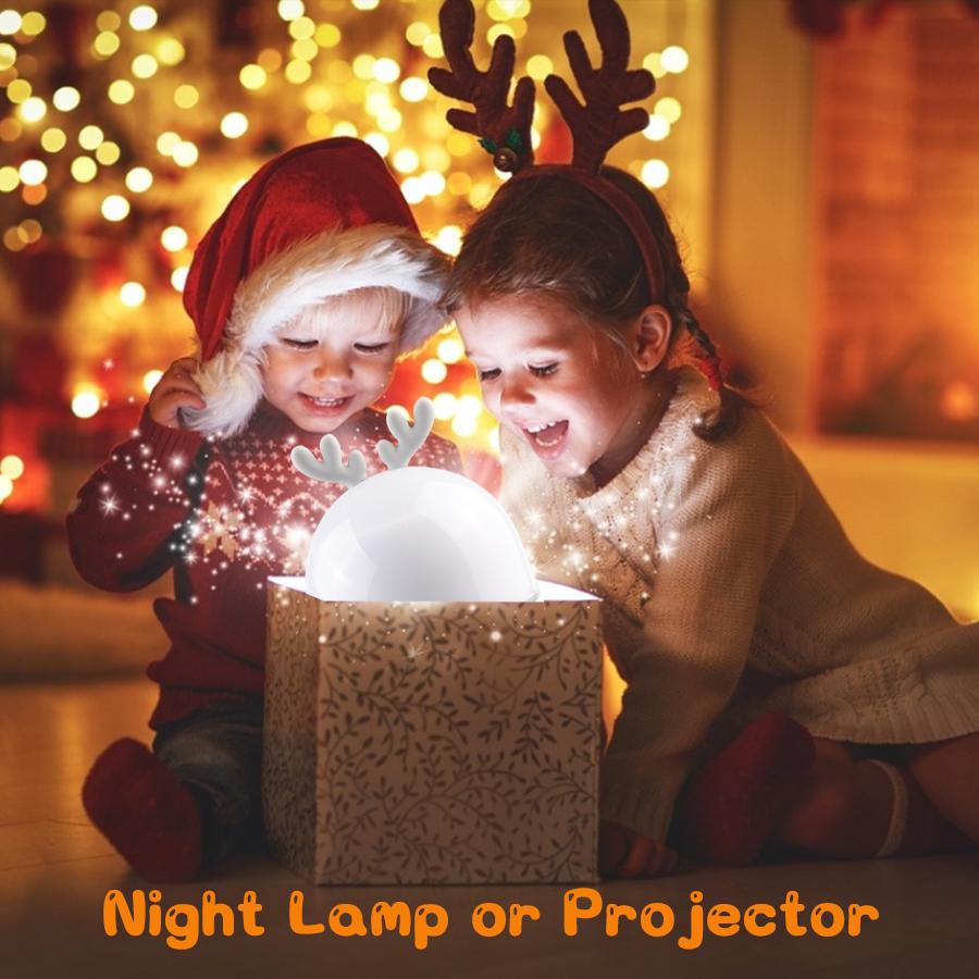Starry Sky Projector Bluetooth Speaker Deer USB Bedroom Night Lights Speaker Starry Sky Star Rotate Bedroom Bedside Decor Lamp