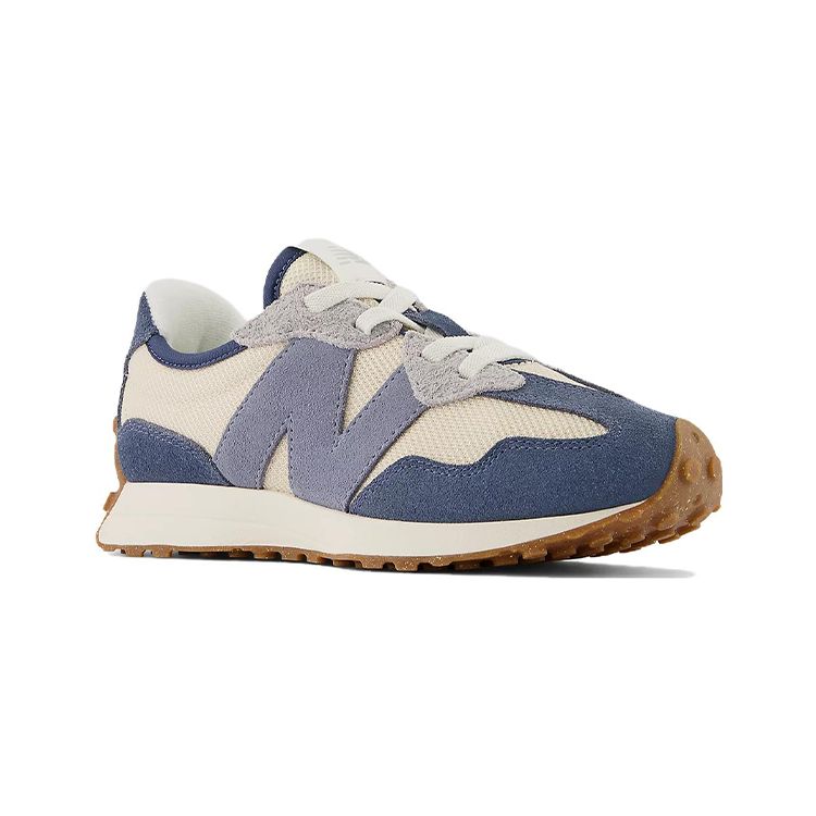 New Balance 327 Bungee Lace Little Kid Vintage Indigo Kids Sneakers Purple Navy Beige PH327RD