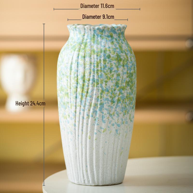 Nordic Ceramic Vase for Living Room Flower Arrangement - Light Luxury Home Decoration and Hydroponic Flower Container.