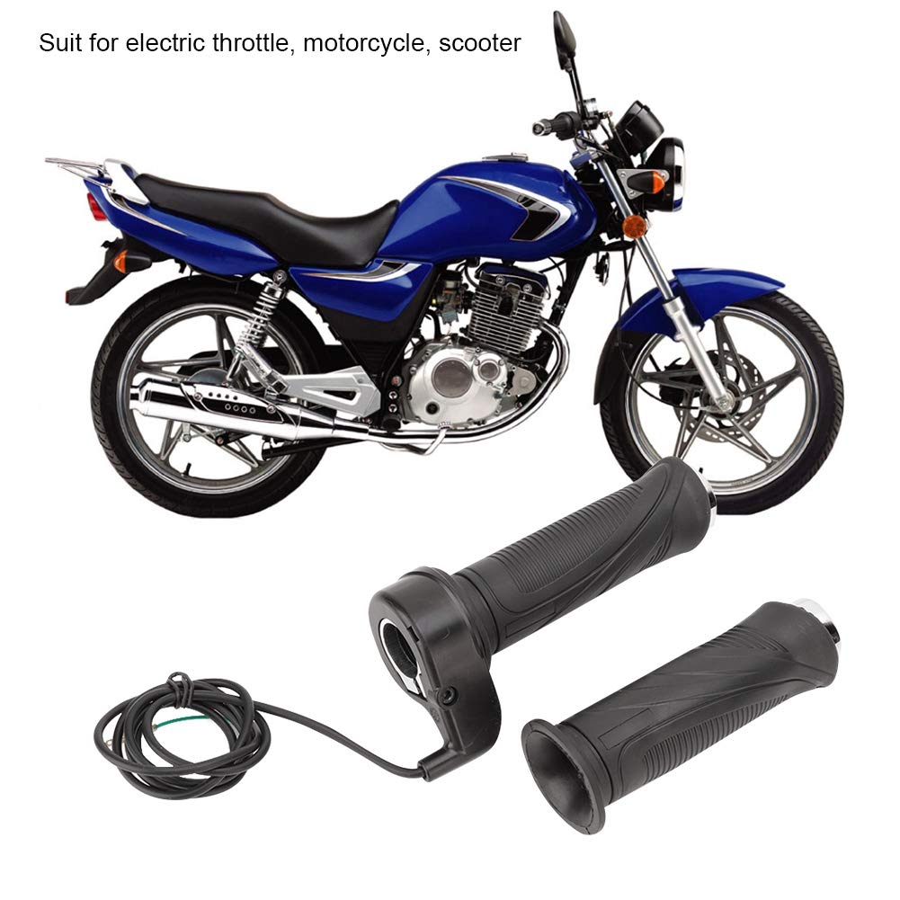 Electric Scooter Throttle, Pair of Throttle Grips, QiiluEbike Throttle Handle Grip Cable Round 5V