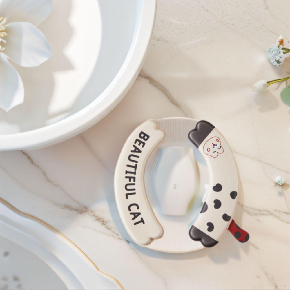 2SET Universal Cartoon Toilet Seat Cushion Waterproof with Handle EVA Toilet Seat Cover Washable Thicken Toilet Pad Home