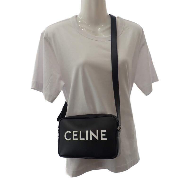 CELINE  194503DOT.38SI Shoulder Bag Black Calfskin Women
