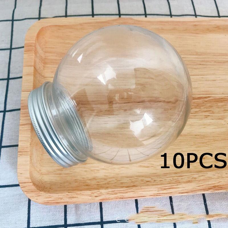 WTEMPO Classic Plastic Bottles with Aluminum Caps Round Shaped Design Crafts DIY Fillable Bottoles Christmas Festive Home & Kitchen Party Supplies