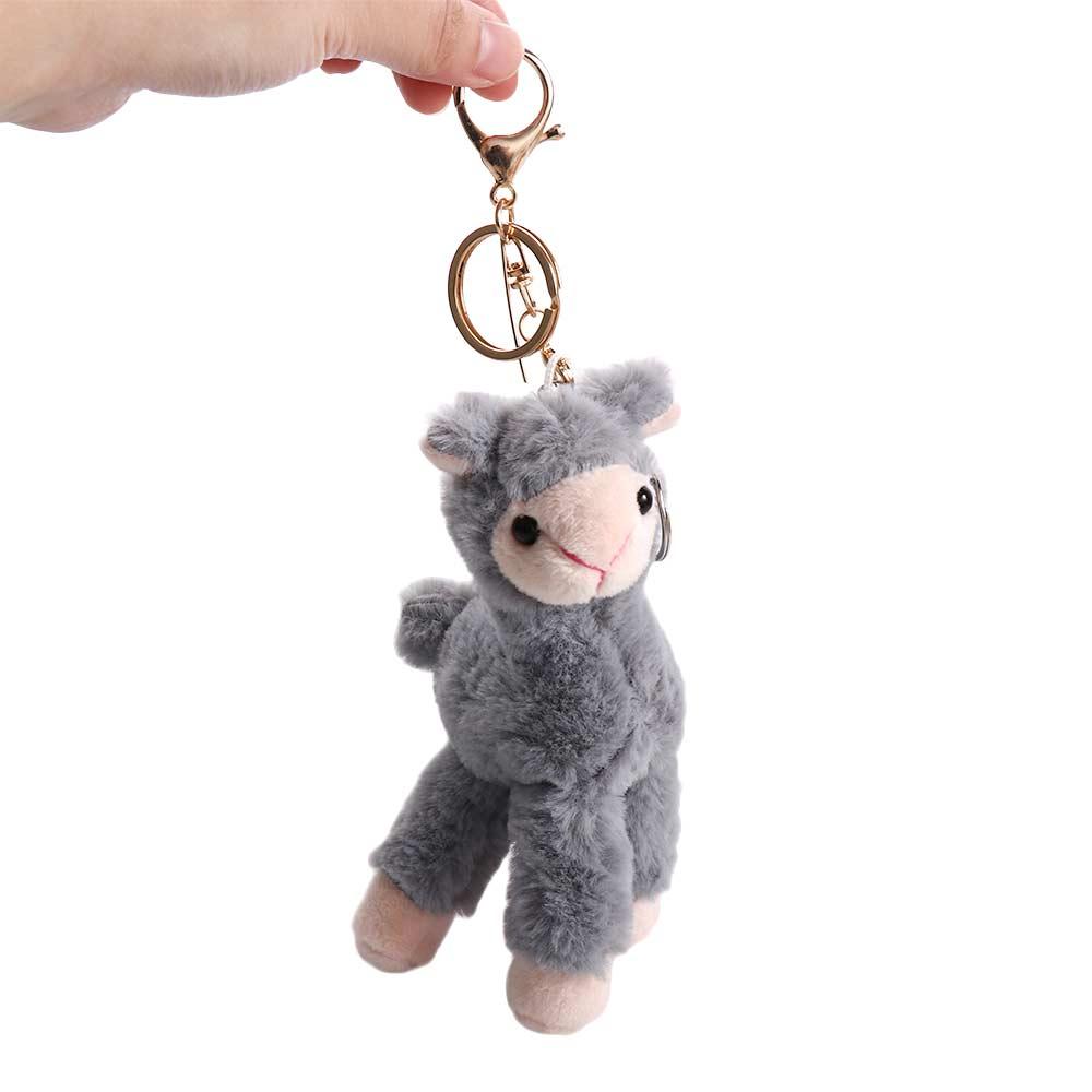 Backpack Accessory Plush Doll Pendant Handmade Key Trinket Sheep Key Ring Stuffed Toy Keychain Alpaca Keychain Animal Keyring
