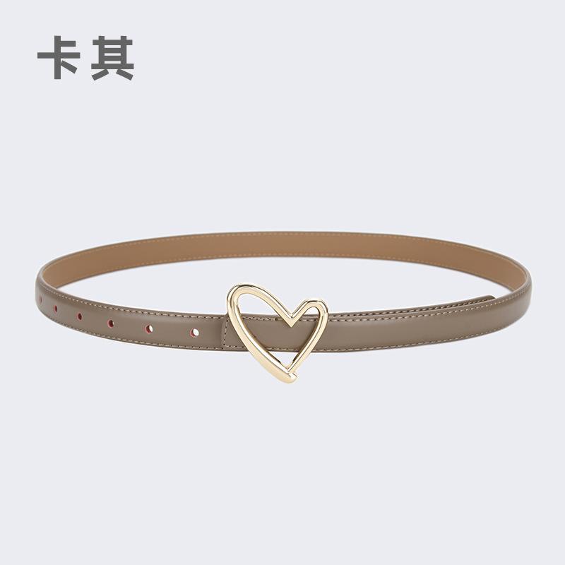 Ladies Belt Jeans Decorative Belt Wind Simple Leather Belt Trendy Love Buckle