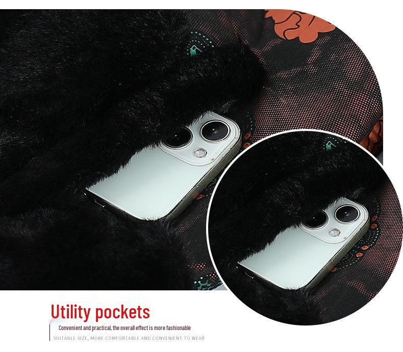 Grandma Kou Thickened Winter Coat with Fleece Lining - Warm for Middle-Aged & Elderly Women, Perfect for Fall & Winter.