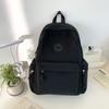Solid Color Versatile Backpack for Travel  Large Capacity Schoolbag for Junior and Senior High School Students  Casual Backpack
