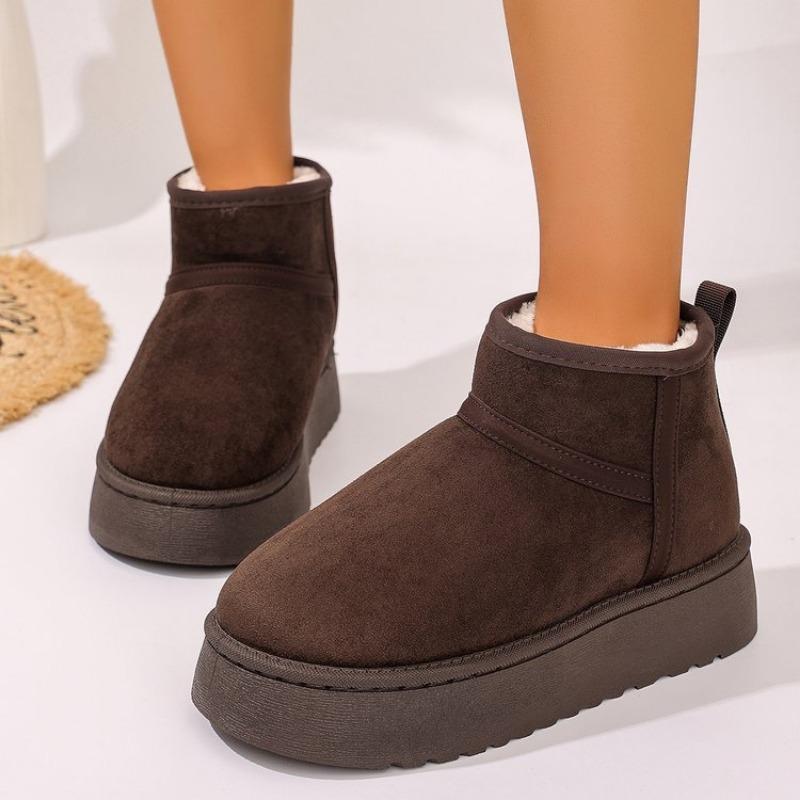 Large size thick-soled medium tube snow boots for women, new velvet thickened warm cotton shoes for women in autumn and winter