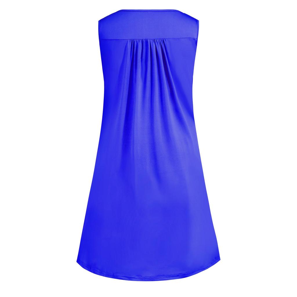 2026 Spring/Summer Women's Sleeveless Pleated Button-Up Vest Dress Pajamas