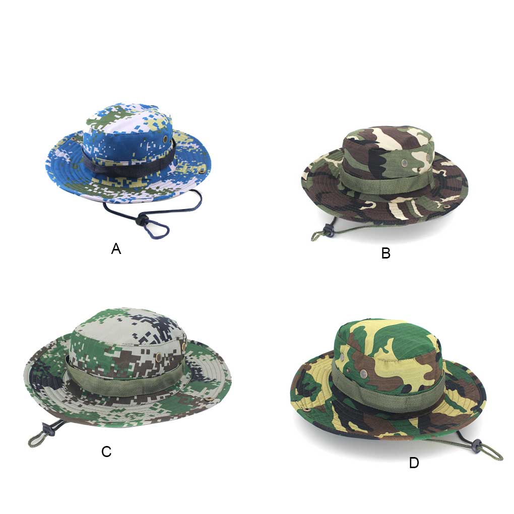 Women Men Camouflage Sun Protection Hat Hats Polyester Cap Solid Seaside Head Headwear Decoration Adults Summer Color