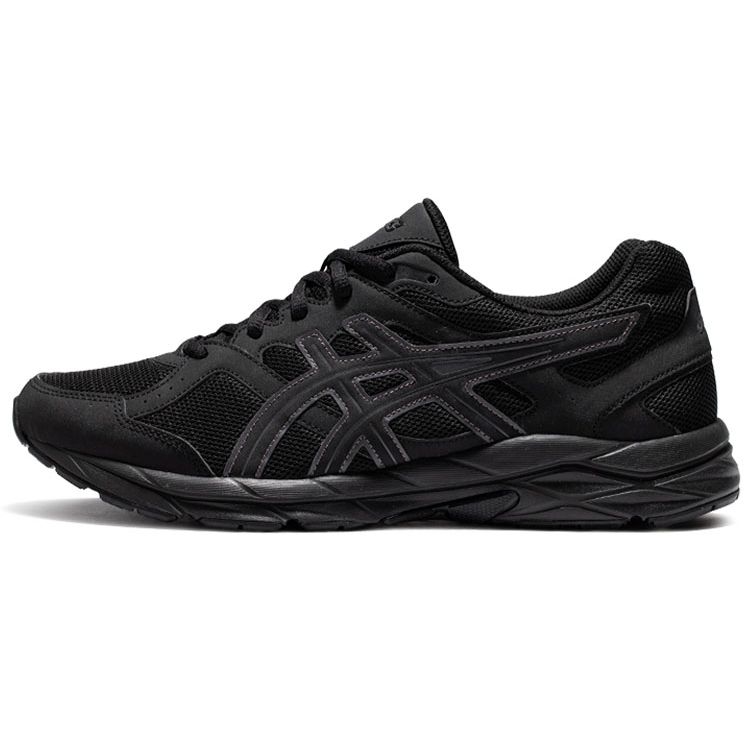 Asics Gel-Contend 1 Outdoor Fabric Synthetic Leather Low-Top Short Distance Running Shoes Men sneaker Black 1011B645-001