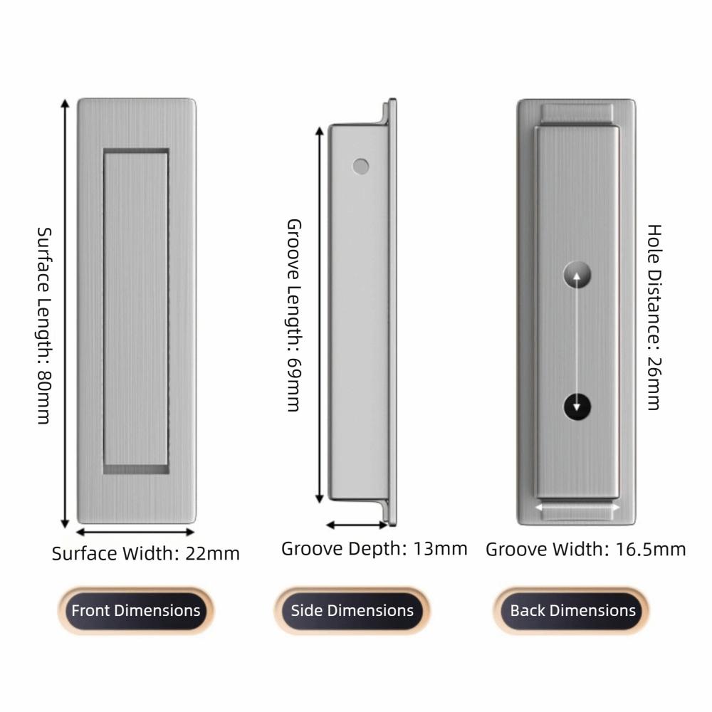 

Hardware Stainless Steel Cabinet Door Handle Hidden Invisible Cabinet Pulls Durable Embedded Concealed Handles Tatami Drawer серебряный