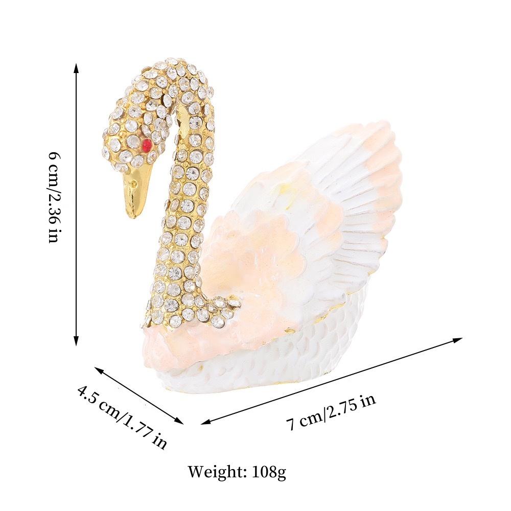 Swan Mini Jewelry Storage Box Inlaid Gem Organizer Exquisite Earrings Ring Storage Jar Dresser Display Unique Festival Gift