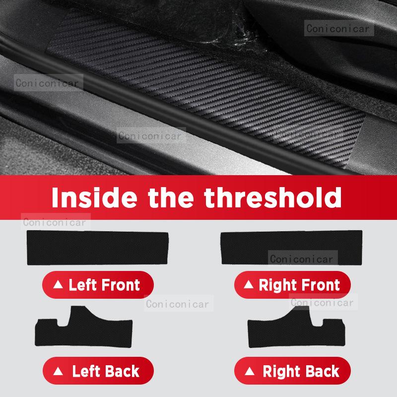 Car Carbon Fiber Door Sill Sticker For CHANGAN CS55 PLUS 2025 Threshold Pedal Anti-scratch Interior Decoration Accessories