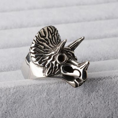 Men's Triceratops Animal-shaped Self-defense Ring Retro Ring Accessories