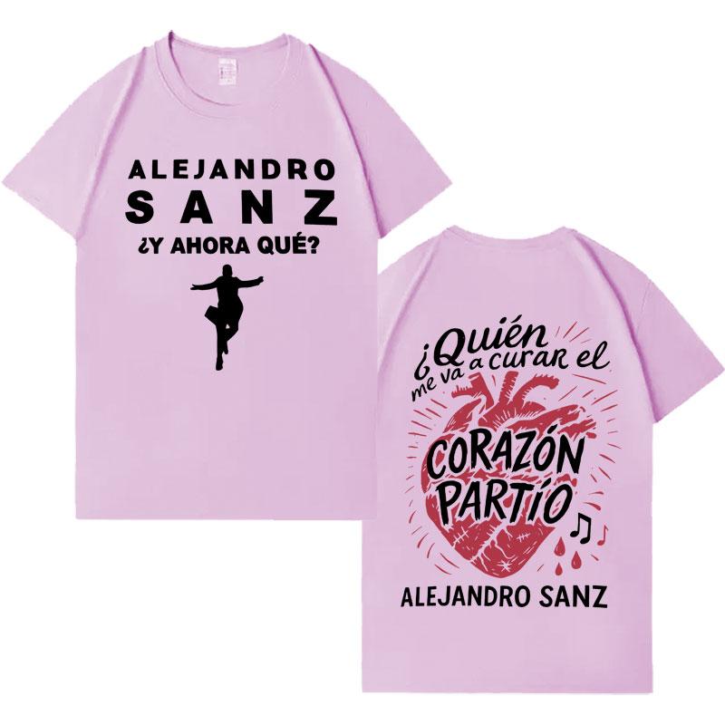Singer Alejandro Sanz 2026 Trendy Graphics Short Sleeve Top Men Women Hip Hop High Quality Punk Casual Y2K Clothing Fans Gift M