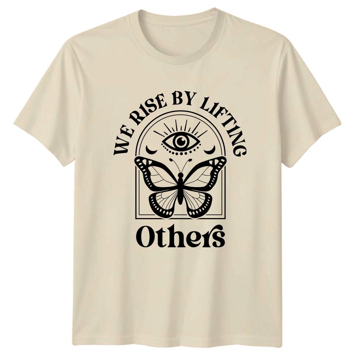We Rise By Lifting Others Butterfly Graphic T-Shirt M