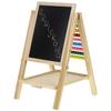 Wooden Double-Sided Magnetic Chalk Board with Inscription Marker and Abacus