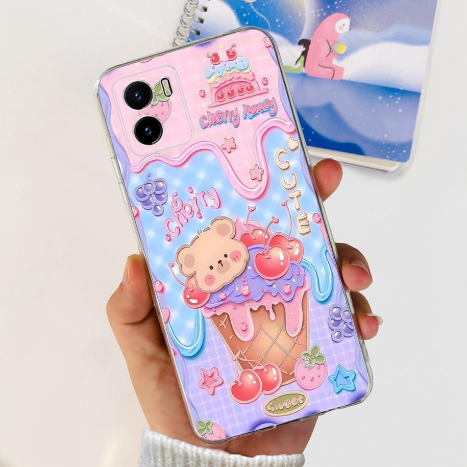 For Vivo Y15s Y15A Y15C Case V2134 V2120 V2147 V2139 Popular Flower Slim Soft Silicone Clear Back Cover For Vivo Y01 V2166 Funda