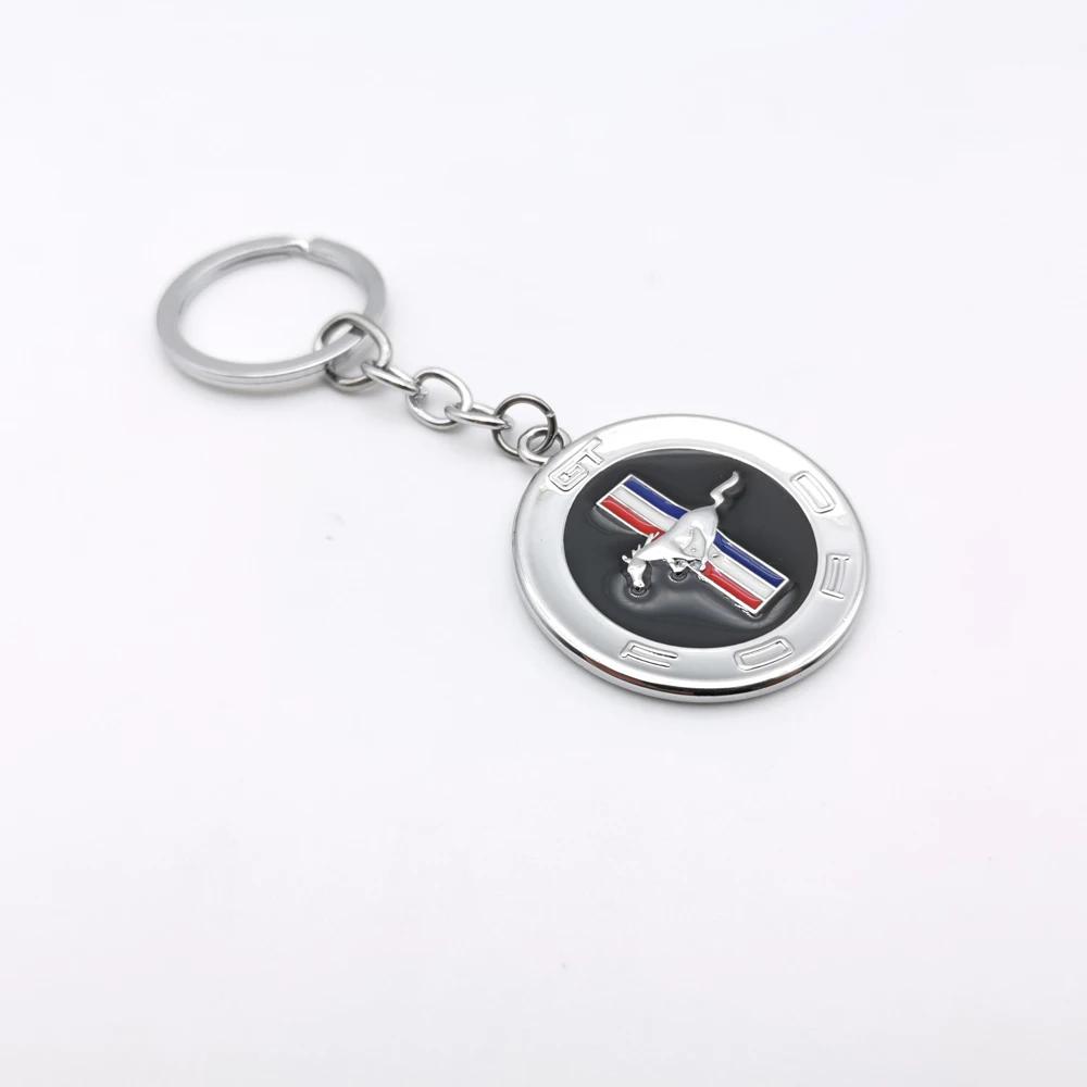 Car Sticker Hot For Ford 1PC High Quality Horse Logo Zinc Alloy Material Car Key Ring Car Keychain For Ford Mustang GT 2020 2019
