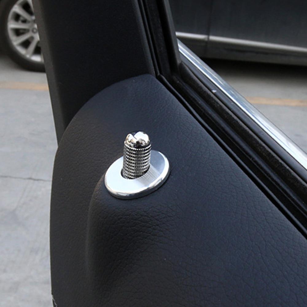 4pcs Car Alloy Door Lock Pins Lock Pin Screw Knob for Mercedes Benz C W205 GLC GLE E W213 CLA GLA A Class Modified Accessories