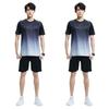 Men's Summer Gradient Tie-Dye Quick-Dry T-Shirt & Shorts Fitness Set