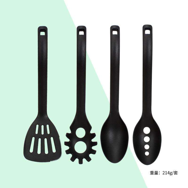 

Нейлоновый кухонный набор из четырех предметов, ложка-дуршлаг, лопатка, ложка для пасты, бытовой кухонный набор лопаток для приготовления пищи Nylon kitchenware four-piece set