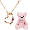 Sears Ruby and Diamond Heart Necklace with Pink Teddy Bear, 1491p-tdt-01-p7