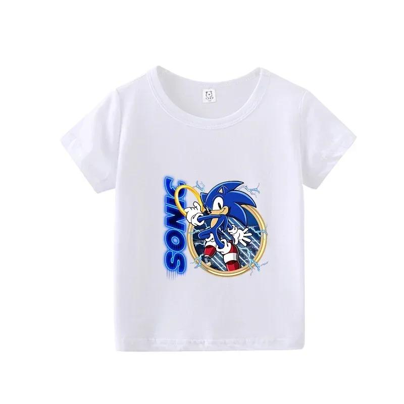 Purchased Products Sonics Tshirts Childrens Shortsleeved Casual Cotton Tshirts and 100 Cotton Cartoon Printed Tshirts