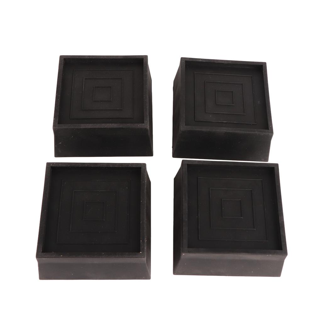 Furniture Riser 2 Inch Stackable TPU Square Desk Riser Heavy Duty Waterproof Anti Slip Black Heighten Riser Bed Lift