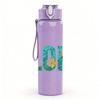 1PC Bold Color Aloha Letter Art 750ml Color Plastic Sports Water Bottle Leakproof Flip Straw Lid Suitable for Sports Office Home Use
