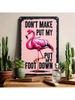 Vintage Pink Flamingo Metal Wall Art Decor for Bar Home