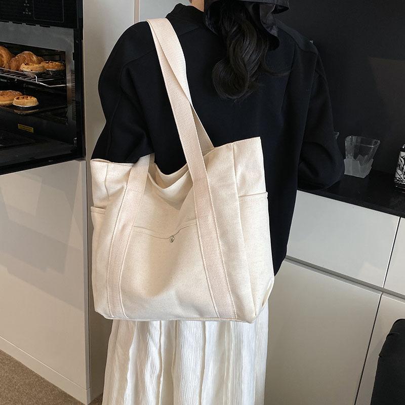 Large Capacity Canvas Tote Canvas Bag, High Value and Versatile Student Shoulder Bag When Going To Work