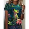 Frog 3D Printed Short Sleeve Summer Vacation Sports Quick Dry Breathable Fashion Comfortable Street T-shirt