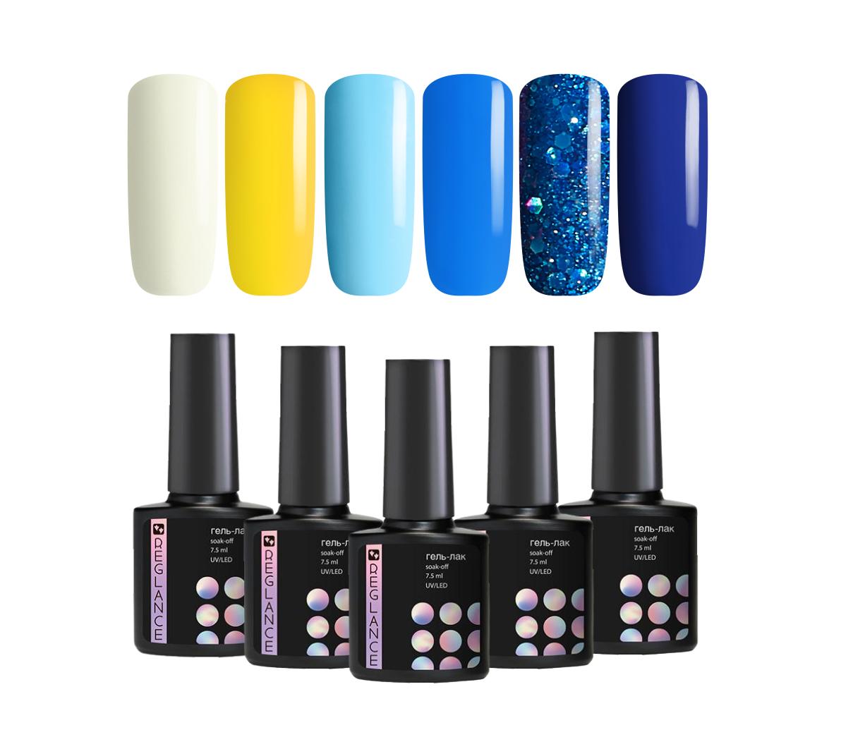 

Набір для гель-лаку 6 кольорів Reglance 7,5 мл Світлодіодна скляна пляшка Soak Off