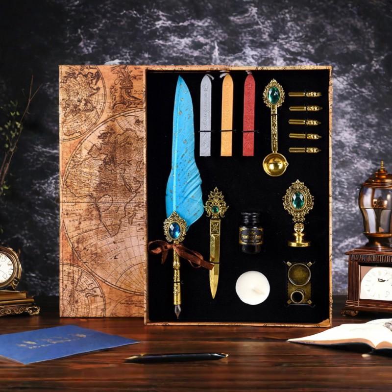 Feather Pen Magic Academy Dip Set With Wax Seal Kit Calligraphy Gift