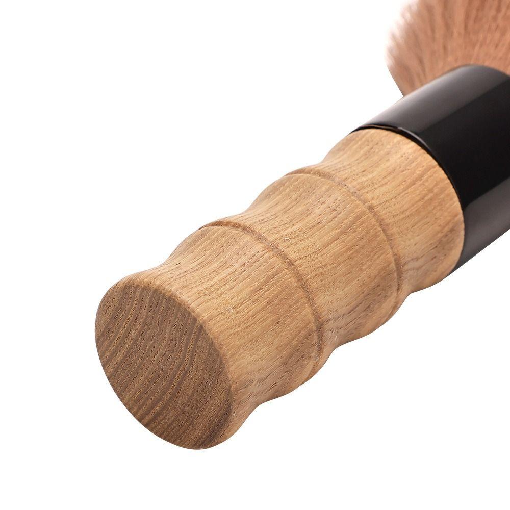 Wooden Handle Salon Brush Anti-Static Neck Duster Fashion Barber Brush Barber Salon