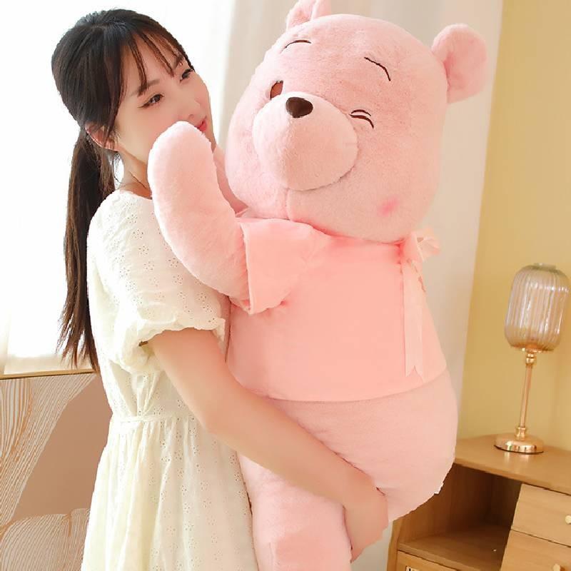 Adorable Pink Winnie The Pooh Plush Toy With Bow For Kids Perfect For Collecting And Cuddling