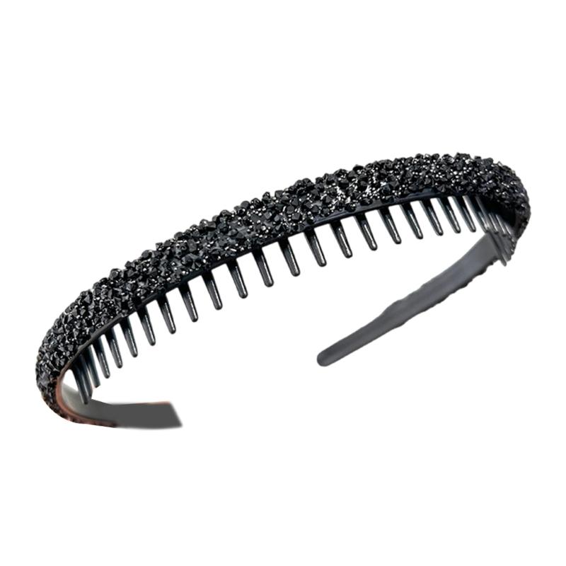 Rhinestones Headband NonSlip Crystal Teeth Comb Hairband Fashionable Hair Bands For Women Girl Face Washing Everyday Use