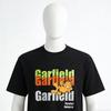 Garfield "Parallel Universe" Layered Color Letter Print Short Sleeve T-Shirt, American Streetwear Heavyweight Cotton Loose Fit Oversized Couple Top